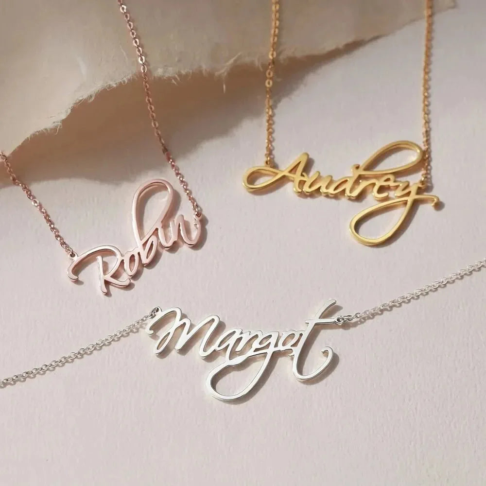 Personalized Trendy Women Stainless Steel Pendant Custom Name Letter Necklace